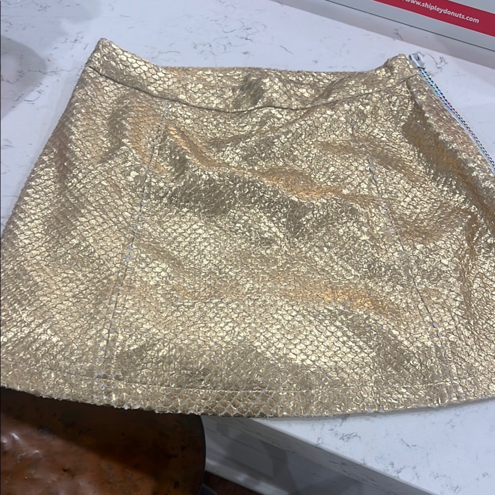 Chic Gold Textured Skirt
